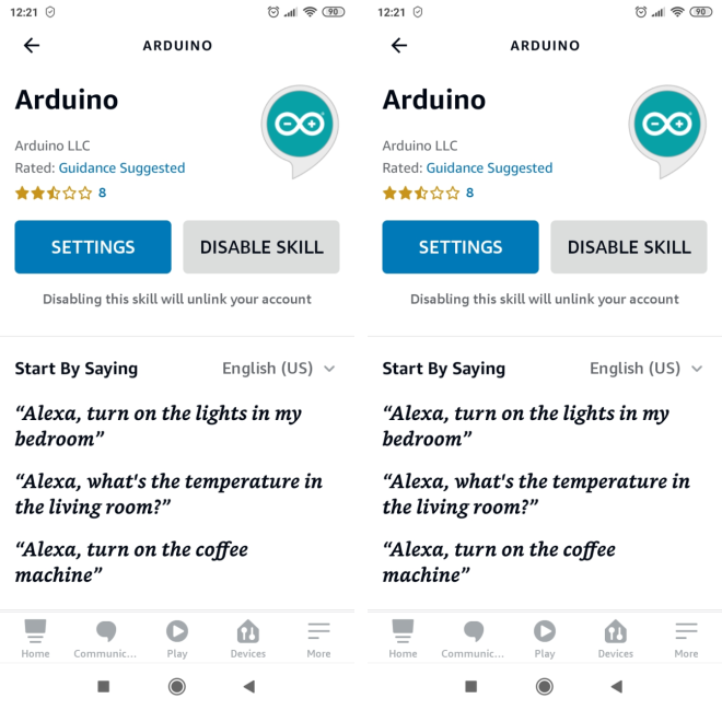 Arduino IoT Cloud meteostanice s OLED 6 Mobilní aplikace Alexa