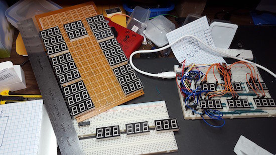 Arduino mega sudoku ze segmentových displejů - Průběh výroby