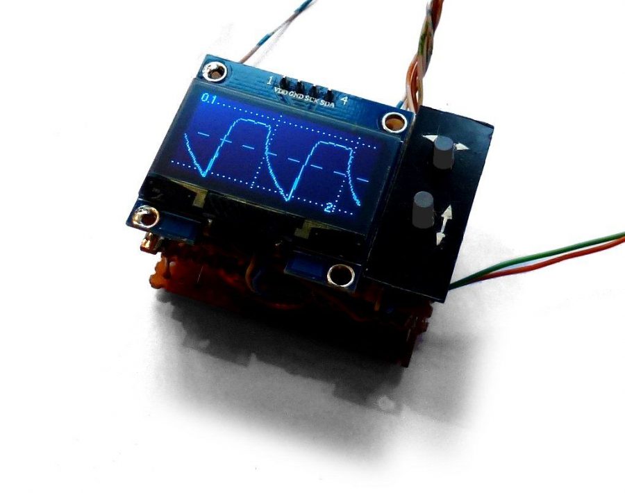 Arduino osciloskop velikosti krabičky od sirek