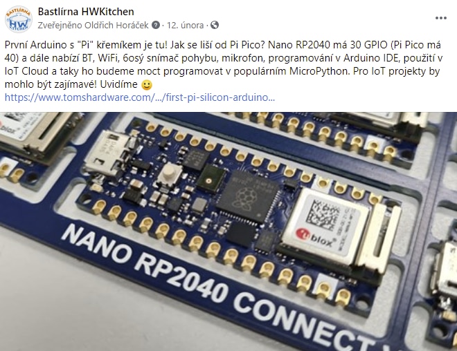 Arduino NANO RP2040 Connect je TU!