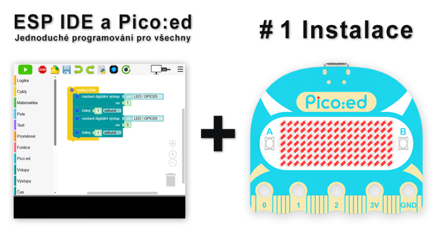 ESP IDE & Pico:ed - Instalace firmware a seznámení s editorem