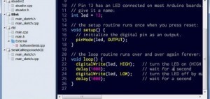 Mariamole alternativa k Arduino IDE, ukázka psaní kódu