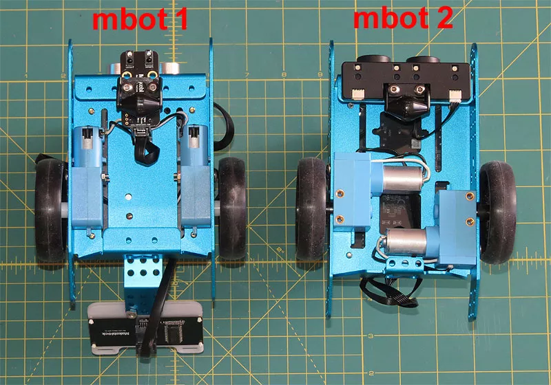 Porovnání uložení motorů mBot a mBot2