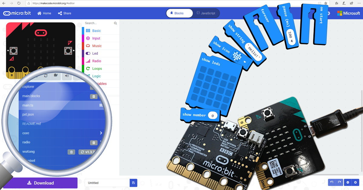 MakeCode pro micro:bit - úvod do programovacího prostředí 1
