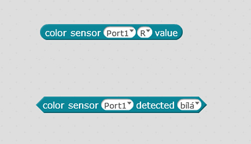 Programové bloky rozšíření mBlock 3 pro ME Color Sensor