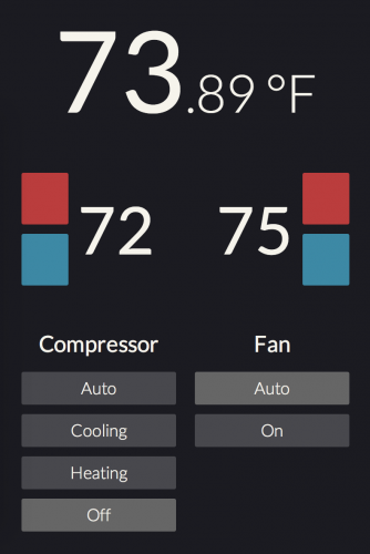 Uživatelské rozhraní termostatu