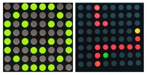 Dva typy maticových displejů - mono a RGB