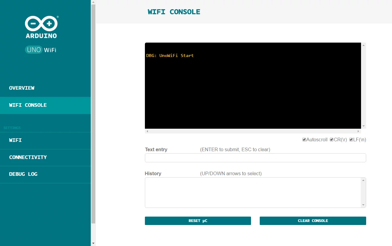 Arduino UNO WiFi Webpanel