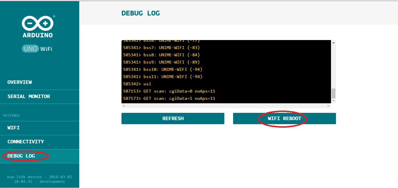 Arduino UNO WiFi Webpanel