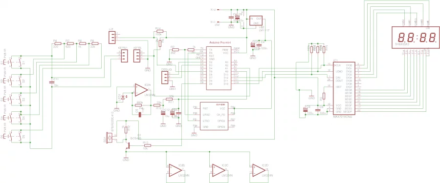 Schéma hodin s ESP8266