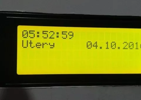Arduino docházkový systém - Detail displeje