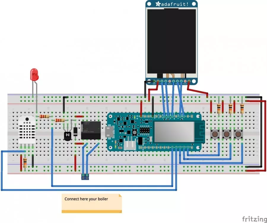 Zapojení Arduino termostatu