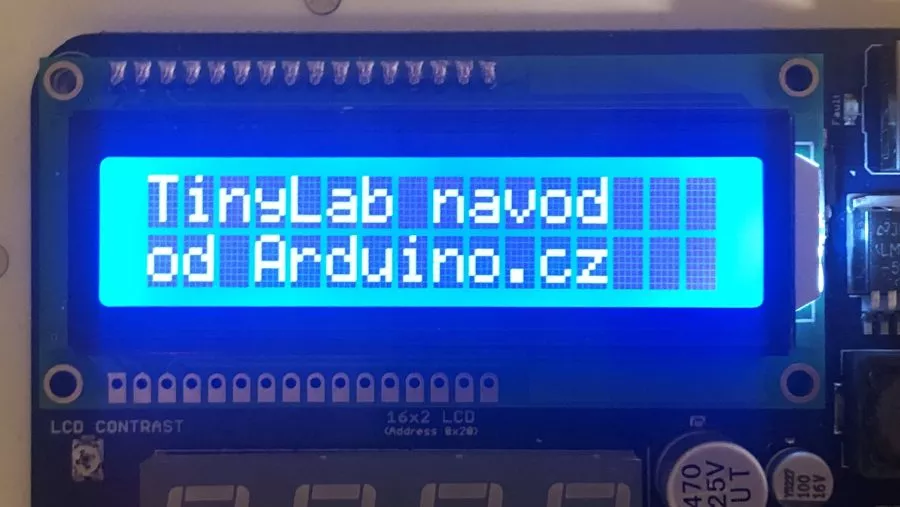 Arduino kit TinyLab - LCD: Výsledný text