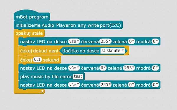 mbot - program test zvuku