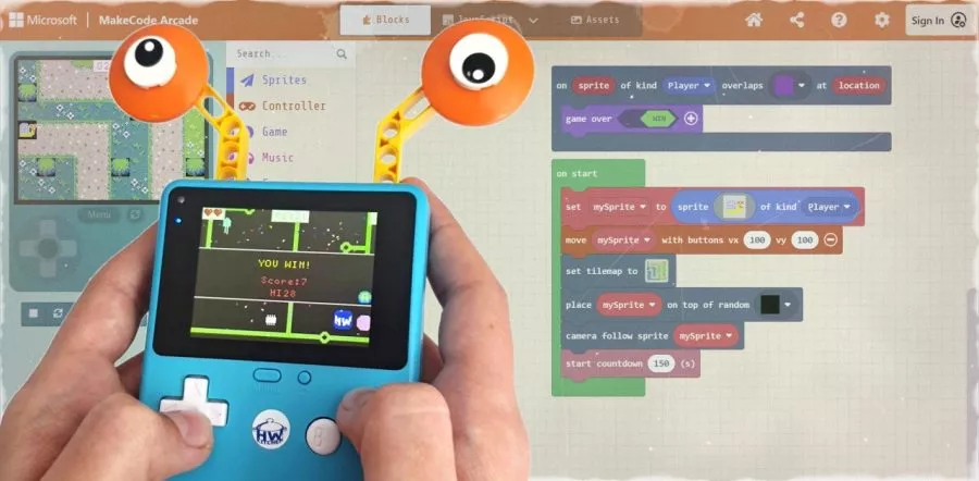MakeCode Arcade - vlastní arkádová hra - 2. část
