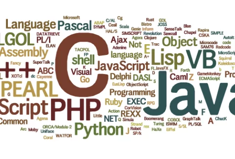 Programovací jazyky - Wordcloud - Zdroj Wikipedia Commons